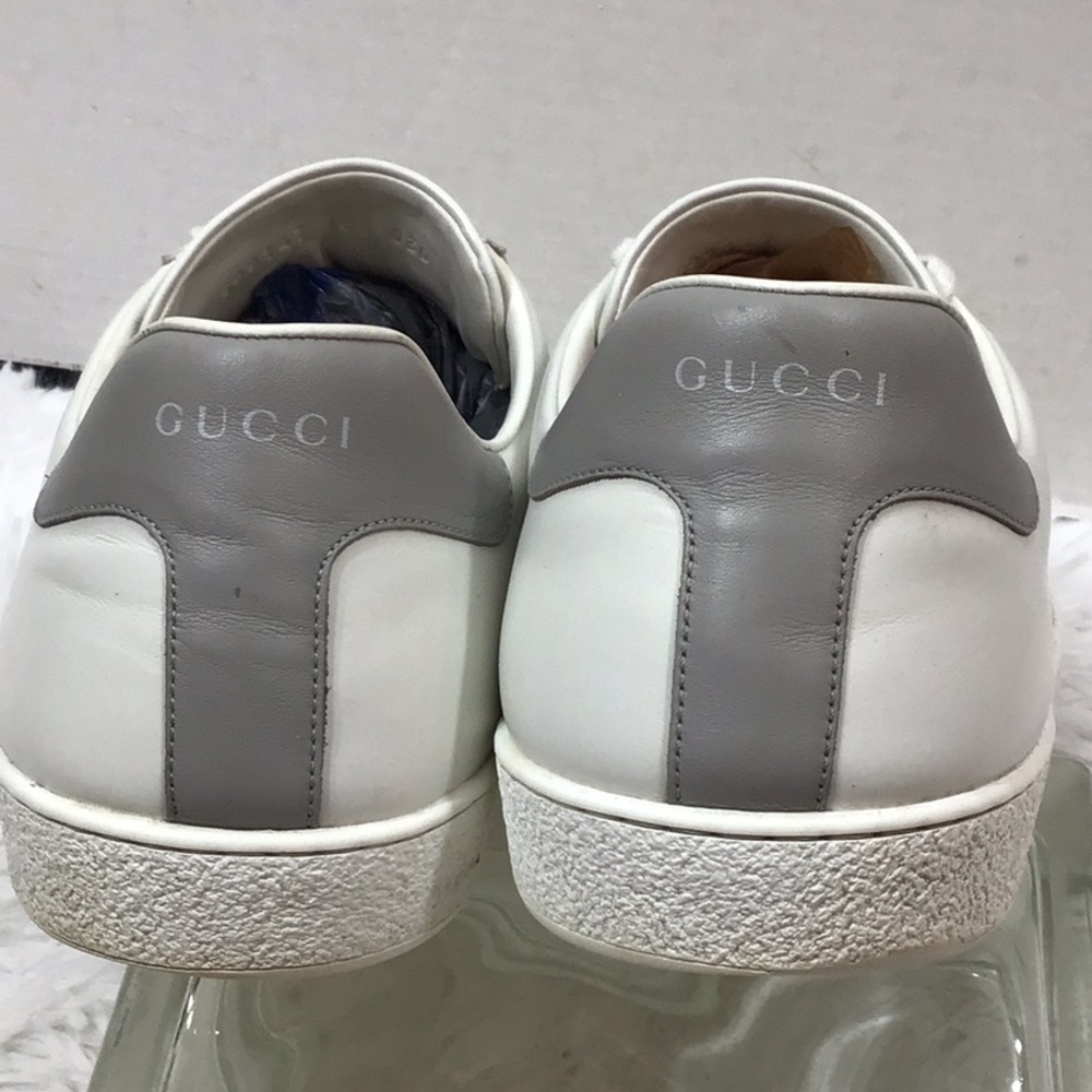 Gucci mens Ace White Leather Sneakers - Picture 7 of 12